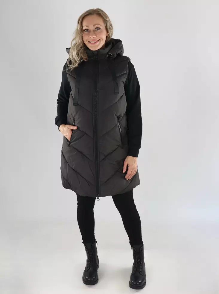 JDY Padded vest JDYSKYLAR LIFE HOOD WAISTCOAT chocolate torte - Women's vests - 141642 - 1