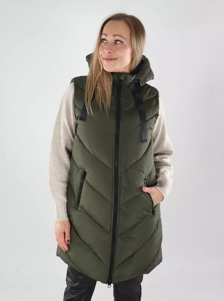 JDY women's Padded Vest Waistcoat forest night/black - Women's vests - 139522 - 1