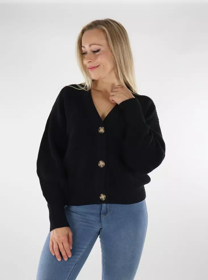 JJXX Cardigan Twist black - Women's knitwear - 136612 - 1
