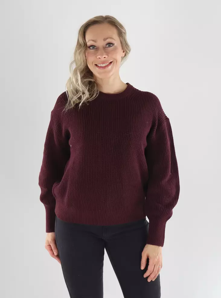 JJXX Sweater JXMILA TWIST CREW NECK KNIT winetasting - Women's knitwear - 141582 - 1