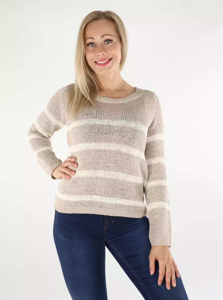 Only Sweater xo simply taupe/eggnog - Women's knitwear - 136662 - 1