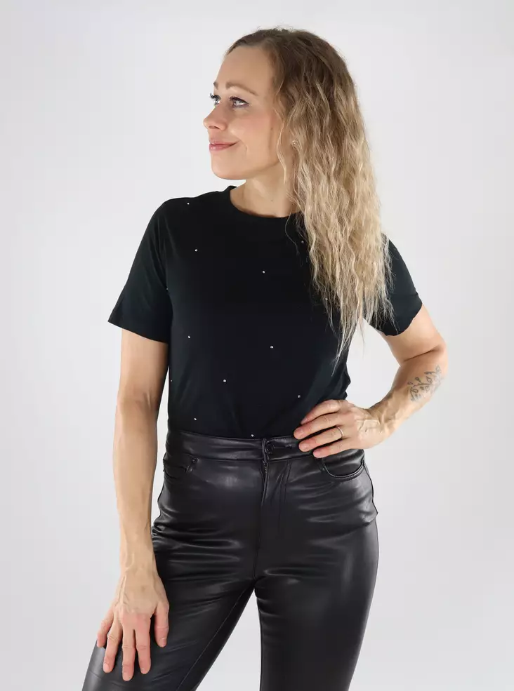 Vero Moda women's organic cotton t-shirt black/silver - Women's T-shirts - 139502 - 1