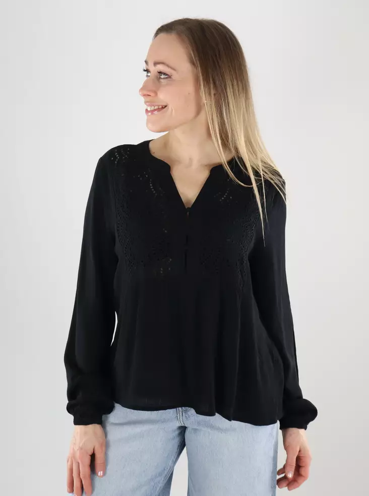 Vero Moda women's shirt EMB Top black - Women's long sleeved shirts - 140162 - 1