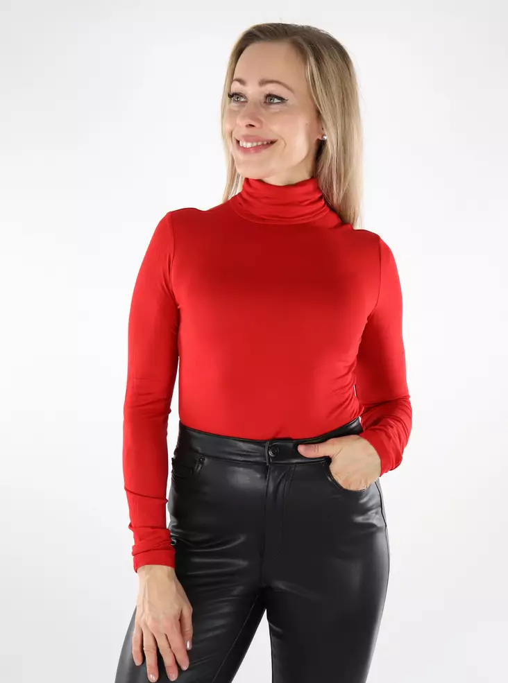 Vero Moda women's polo shirt Rollneck salsa - Women's long sleeved shirts - 137002 - 1