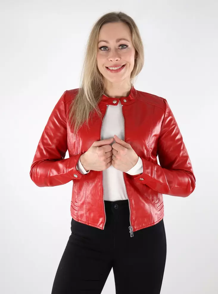 Vero Moda women's jacket Favodream Coated salsa - Women's leather- and pu-jackets - 137582 - 1