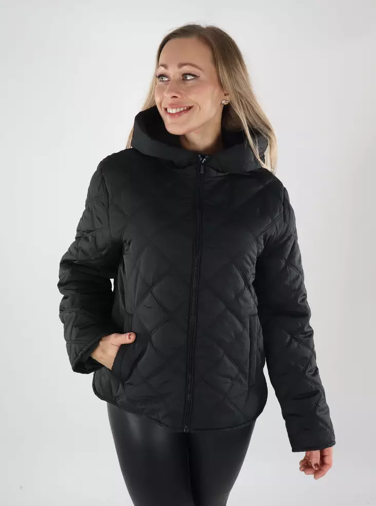 Vila women's lightweight padded jacket Hood black - Women's light winter jackets - 139492 - 1