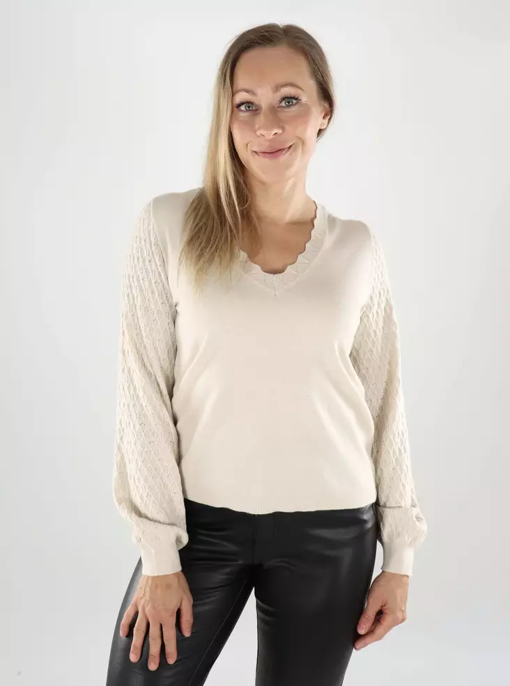 Vila women's sweater V-Neck super light natural - Women's knitwear - 139122 - 1