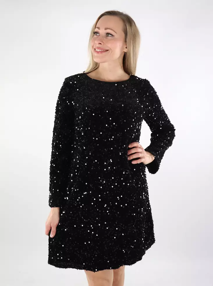 Vila sequin dress O-Neck Open Back black - Dresses and tunics - 137192 - 1