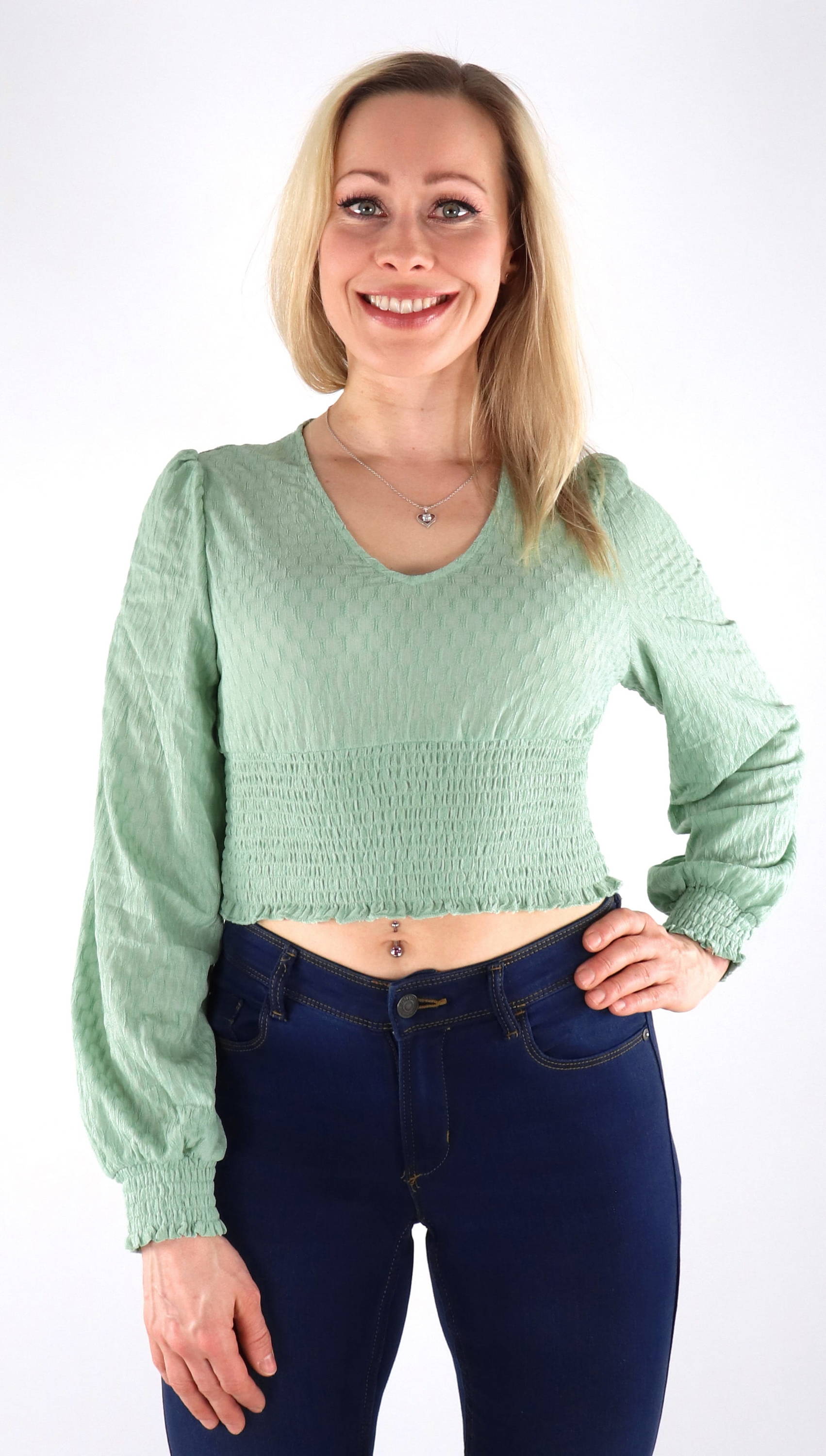 Visophia O Neck 2 4 Top Silt Green