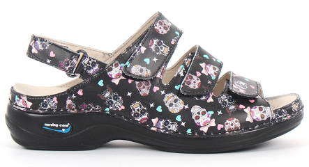 Nursing Care Machine Washable Sandals Mexica Skull - Women's work shoes - 122653 - 1
