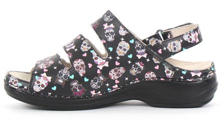 Nursing Care Machine Washable Sandals Mexica Skull - Women's work shoes - 122653 - 2