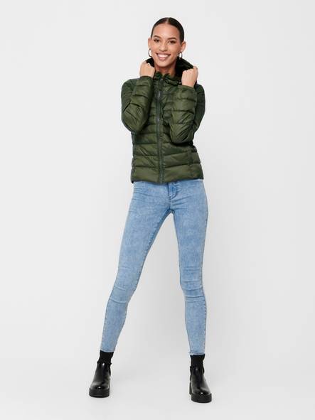 Only Women's Lightweight Quilted Jacket Tahoe hood forest - Women's light winter jackets - 131843 - 2