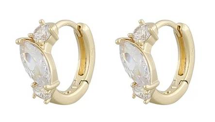 Snö of Sweden Earrings Meadow small gold/clear - Earrings - 133043 - 1