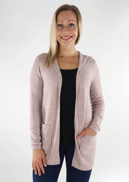 Vero Moda Cardigan hood Woodrose - Women's knitwear - 134253 - 1