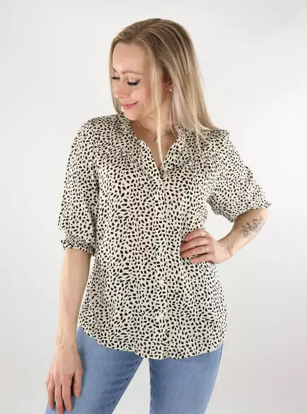 Only women's shirt 3/4 Shirt cloud dancer/black grap - Women's shirts and blouses - 137723 - 1