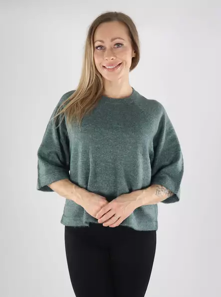 Only women's sweater Pullover 3/4 balsam green - Women's knitwear - 139693 - 1