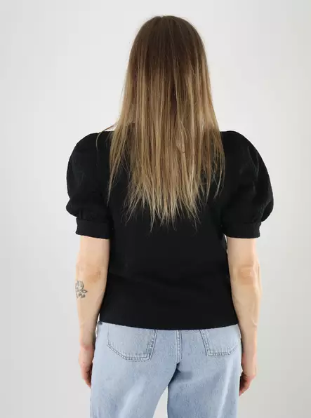 Pieces women's t-shirt 2/4 O-Neck black - Women's T-shirts - 140143 - 2