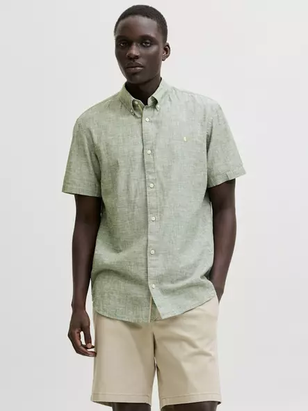 Jack&Jones Men's Short Sleeve Dress Shirt Blusummer laurel wreath - Men's dress shirts - 141113 - 1