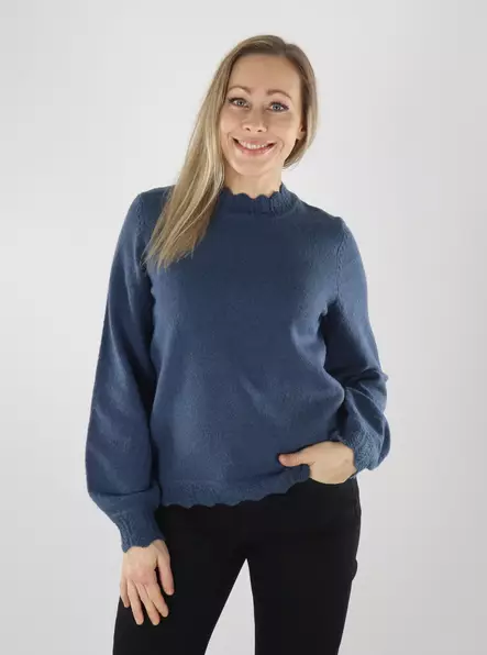 Vila Knitted Top VINIKOLINA O-NECK L/S – Vintage Indigo/Melange - Women's knitwear - 141873 - 1