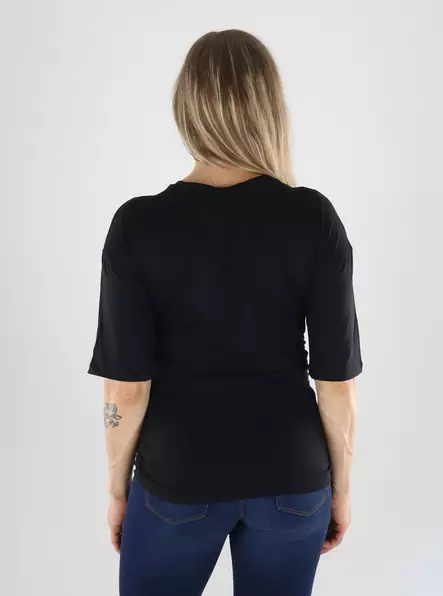 Aware by Vero Moda T-Shirt AWNAVARO 2/4 O-NECK TOP black - Women's T-shirts - 141323 - 2