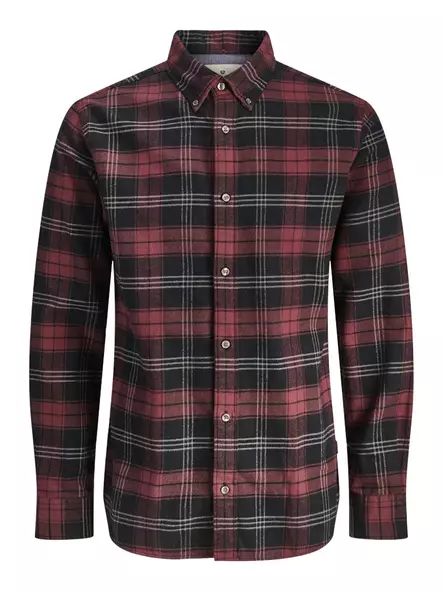 Jack&Jones men's flannel shirt red check - Men's dress shirts - 139993 - 1