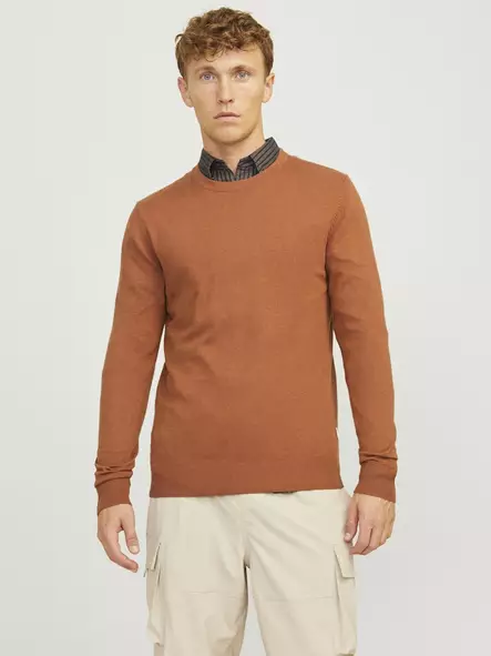 Jack&Jones men's sweater Eemil Mocha bisque - Men's knitwear - 137273 - 2
