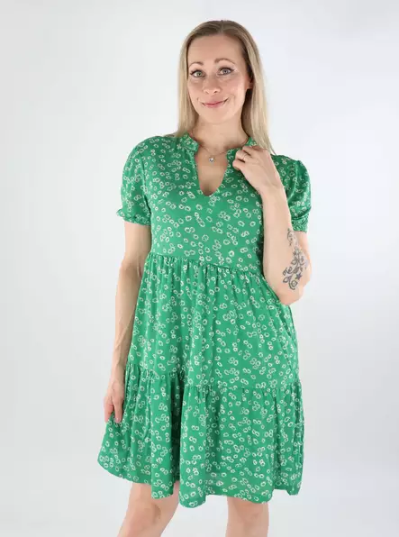JDY short dress V-Neck medium green/cloud dancer - Dresses and tunics - 138593 - 1