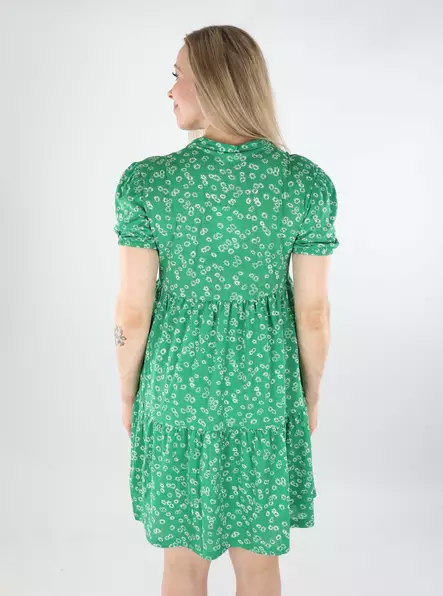 JDY short dress V-Neck medium green/cloud dancer - Dresses and tunics - 138593 - 2