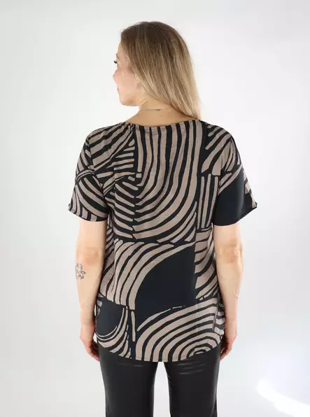 JDY women's patterned t-shirt Troya Top black/04 25 - Women's T-shirts - 138893 - 2