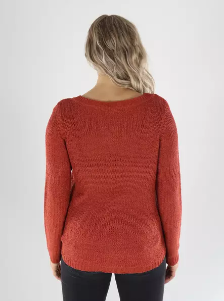 Only Sweater ONLGEENA XO L/S PULLOVER picante - Women's knitwear - 141583 - 2