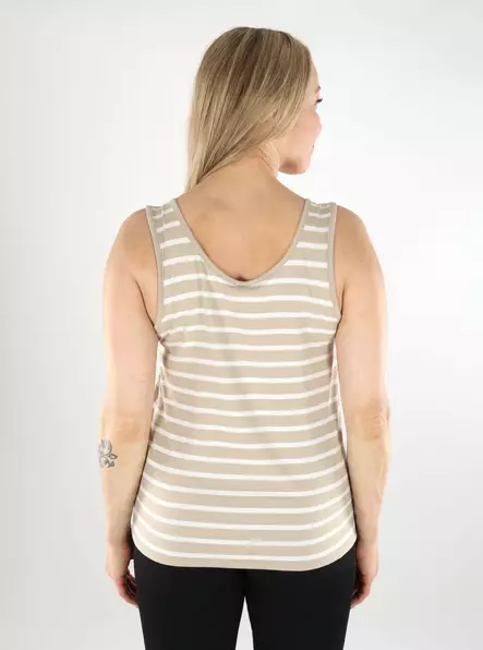 Only women's striped top Tank feather gray/cloud dancer - Women's tank tops - 138423 - 2