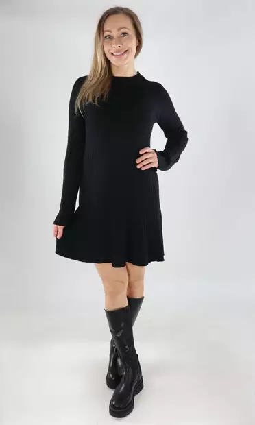Only Knitted dress o-neck black - Women's knitwear - 139633 - 1