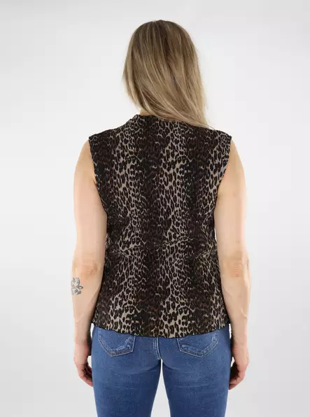 Pieces women's pleated top SL black/leo - Women's tank tops - 138723 - 2