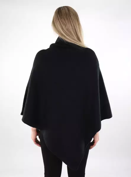 Pieces women's poncho Fortuna Highneck black - Women's capes and ponchos - 137323 - 2