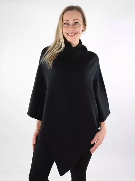 Pieces women's poncho Fortuna Highneck black - Women's capes and ponchos - 137323 - 1