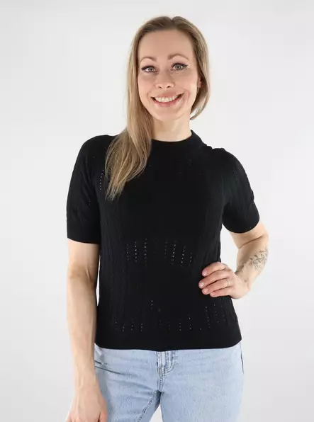 Vero Moda women's knitted t-shirt 2/4 black - Women's T-shirts - 138233 - 1