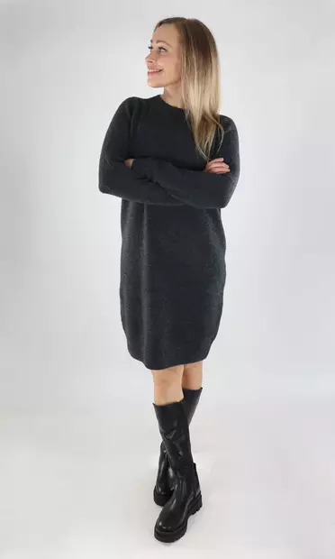Vero Moda Knitted Dress VMBOOM dark grey - Women's knitwear - 139823 - 1