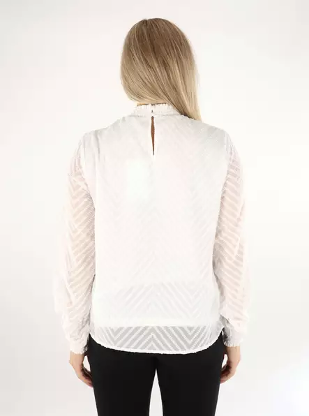 Vila women's shirt Highneck snow white - Women's long sleeved shirts - 136803 - 2