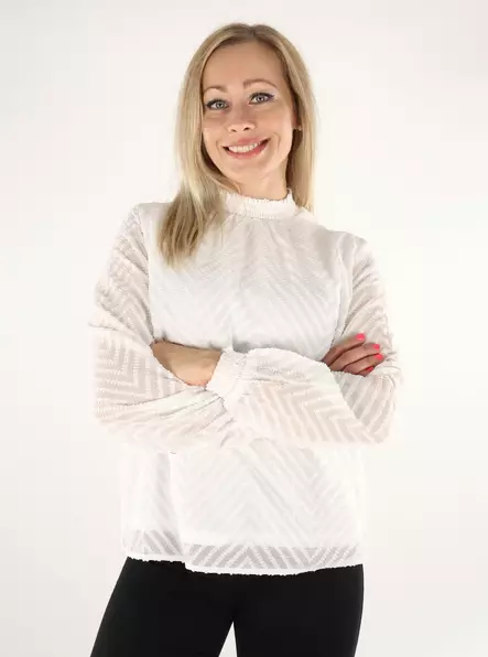 Vila women's shirt Highneck snow white - Women's long sleeved shirts - 136803 - 1