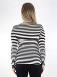 Pieces Ruka ribbed shirt cloud dancer / black - Women's long sleeved shirts - 135033 - 2