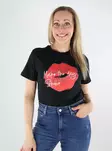 JDY women's cotton t-shirt Print black/kiss - Women's T-shirts - 138583 - 1