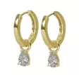 Snö of Sweden Earrings Trinity drop pendant ring gold/clear - Earrings - 141603 - 1