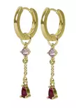Snö of Sweden Earrings Trinity chain pendant ring gold/mix pink - Earrings - 141613 - 1