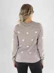 Vero Moda Sweater LS O-NECK PULLOVER moon rock/w. white heart - Women's knitwear - 141683 - 2