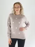 Vero Moda Sweater LS O-NECK PULLOVER moon rock/w. white heart - Women's knitwear - 141683 - 1