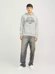 Jack&Jones men's hoodie Logo Sweat white melange - Men's hoodies - 137603 - 3