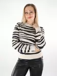 JDY women's sweater Animal cement/black zebra - Women's knitwear - 137453 - 1