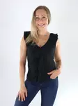 JDY Top JDYTURBO S/L FRILL TOP black - Women's tank tops - 141343 - 1