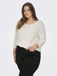 Only Carmakoma plus size shirt A-Shape 3/4 cloud dancer - Women's long sleeved shirts - 136573 - 1