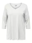 Only Carmakoma plus size shirt A-Shape 3/4 cloud dancer - Women's long sleeved shirts - 136573 - 6